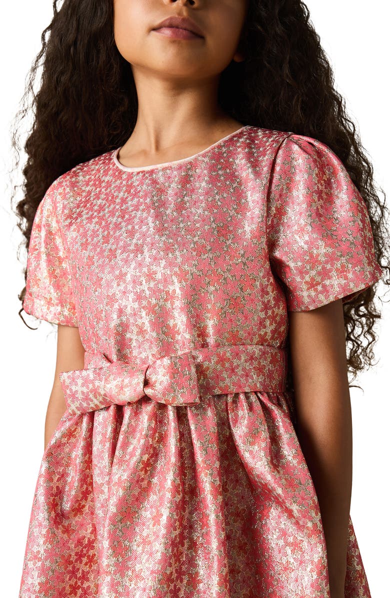 Reiss Kids' Leomie Metallic Party Dress, Alternate, color, Pink