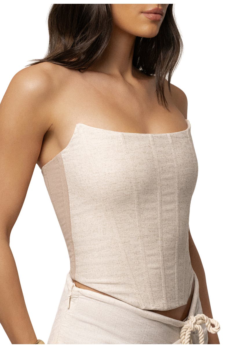 JLUXLABEL Fenix Reversible Linen Corset, Alternate, color, Natural