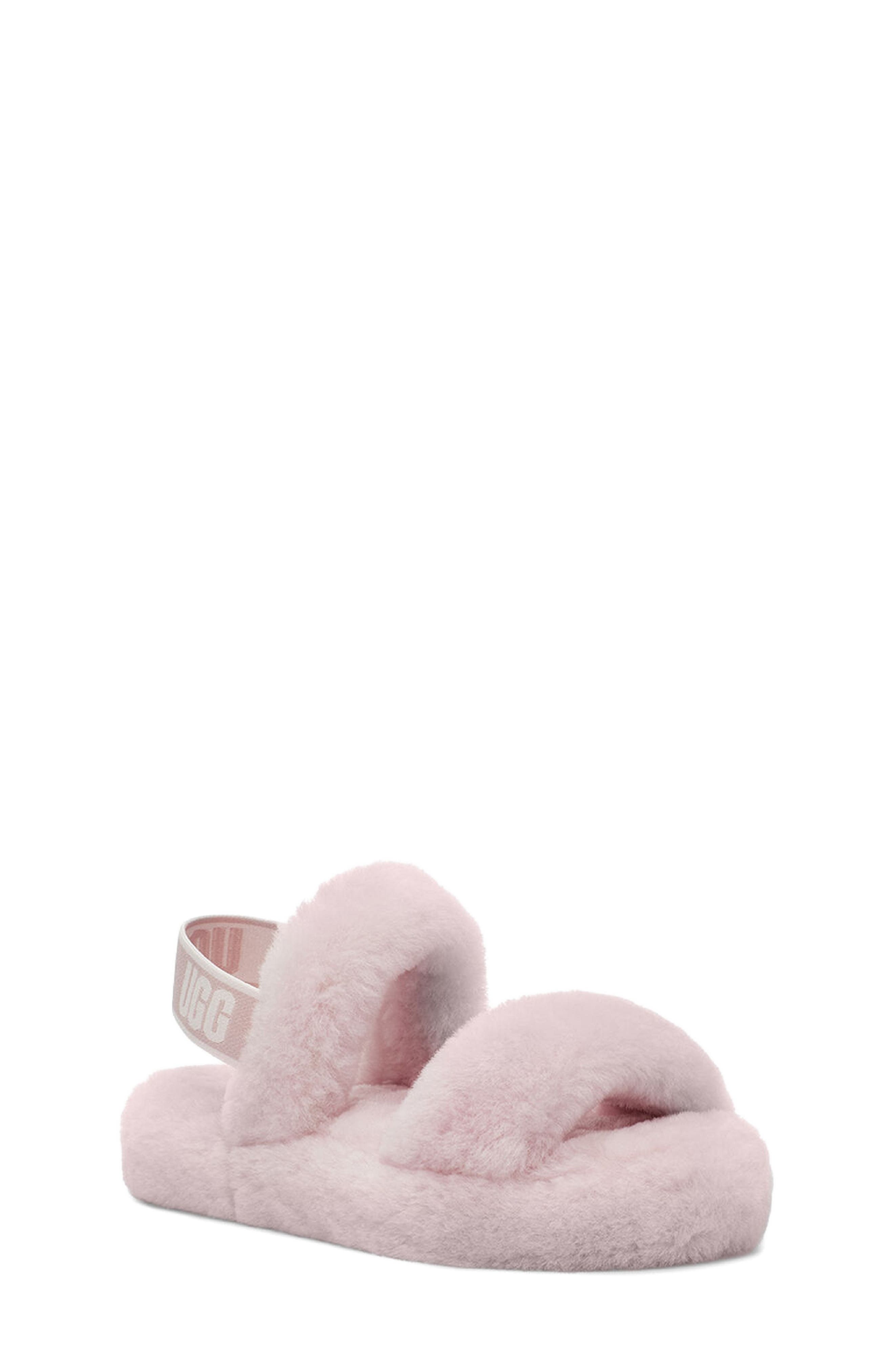 Oh Yeah Genuine Shearling Slingback Slipper, Main, color, SEASHELL PINK