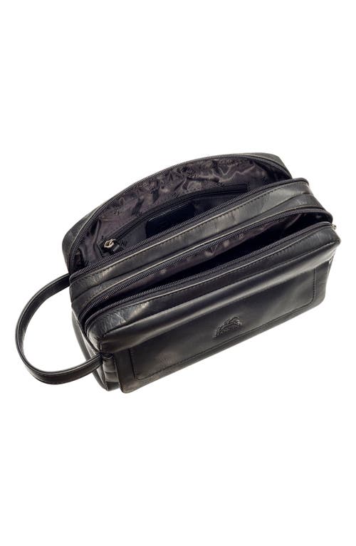 Mancini Two-compartment Toiletry Bag In Black