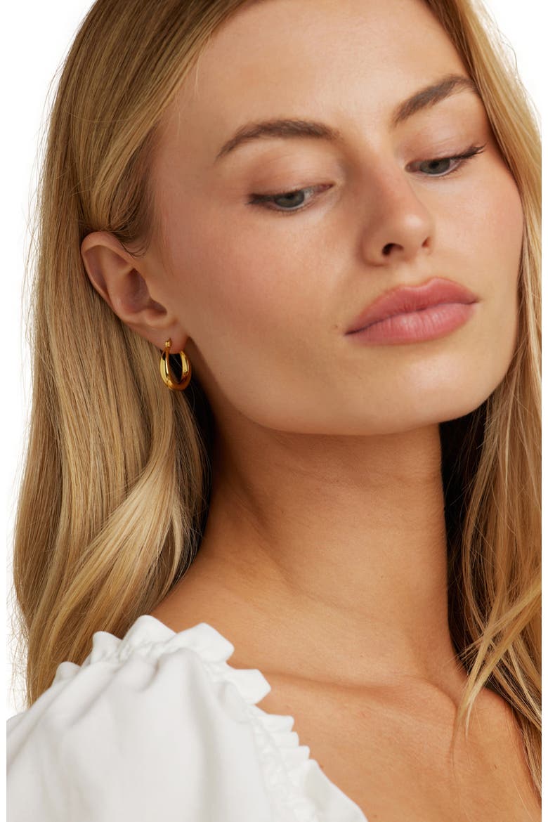 Nadia Classic Gold Hoops, Alternate, color, Gold