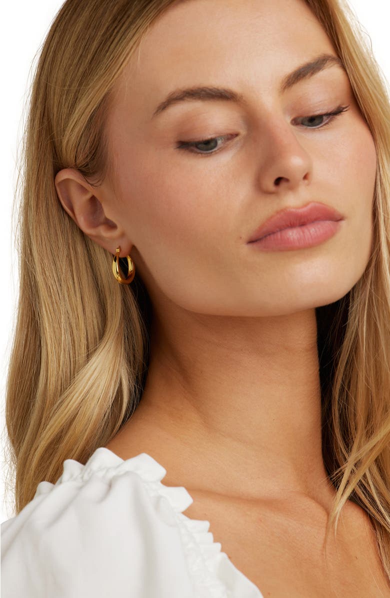 Untamed Petals Nadia Classic Gold Hoops, Alternate, color, Gold