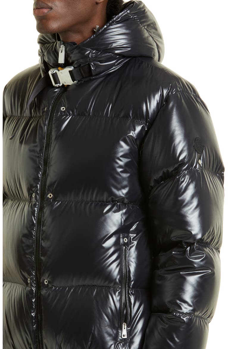 6 Moncler 1017 Alyx 9SM Almondis Short Down Jacket, Alternate, color, BLACK