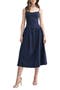 Drop Waist Cotton & Linen Midi Dress
