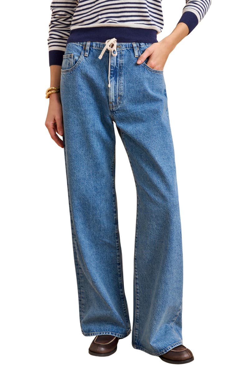 La Ligne Jenny Mid Ride Drawstring Jean, Main, color, Dexter