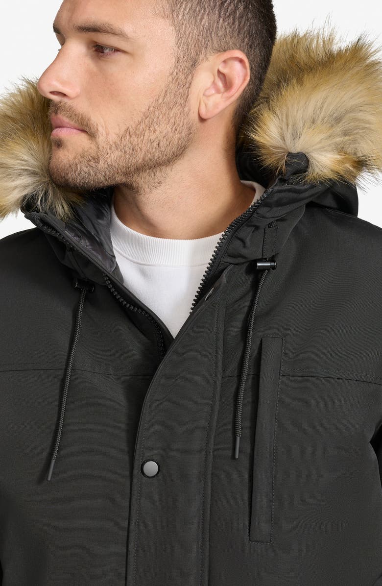 Calvin Klein Arctic Faille Water Resistant Parka with Removable Faux Fur Trim, Alternate, color, 