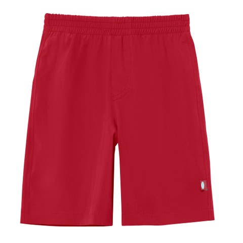 Boys Soft Stretch UPF 50+ Recycled Polyester Below-the-Knee Printed Swim Board Shorts