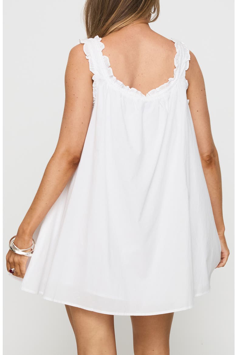 Swing Ruffle Cotton Minidress, Alternate, color, WHITE