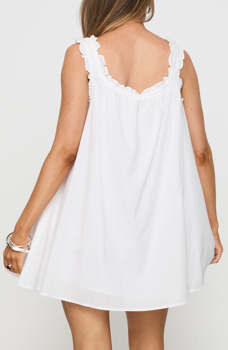 Princess Polly Swing Ruffle Cotton Minidress, Alternate, color, White