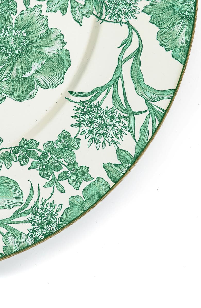 MACKENZIE CHILDS Emerald English Garden Enameled Steel Serving Plate, Alternate, color, Emerald