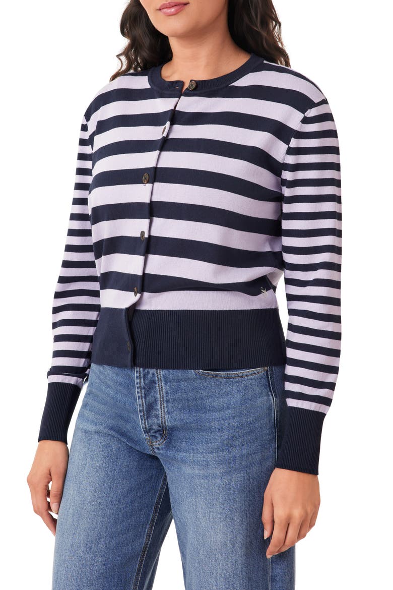 Stripe Cardigan, Alternate, color, SKY CAPTAIN/ LAVENDER STRIPE