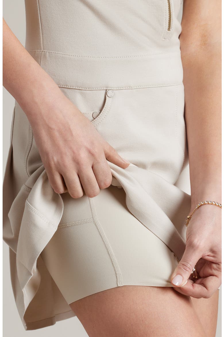 Pin Ponte Minidress, Alternate, color, SAND