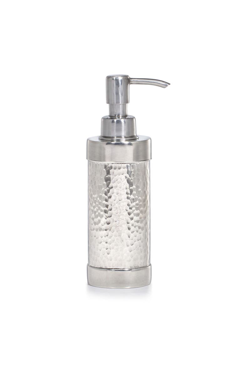 Contempo Hammered Pump Dispenser, Main, color, SILVER