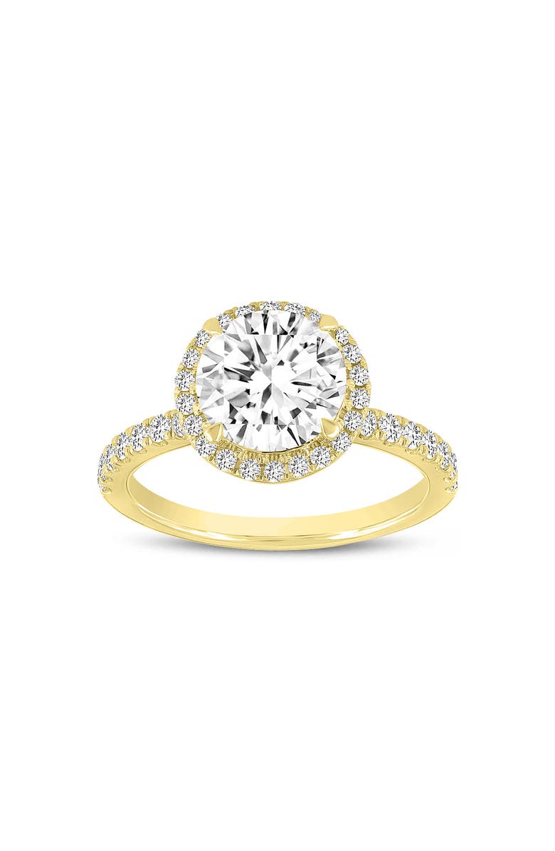 LuvMyJewelry Niri 14K Yellow Gold Round Lab Grown Halo Cathedral Diamond Ring - 2.45 Ct, Main, color, 14K Yellow Gold