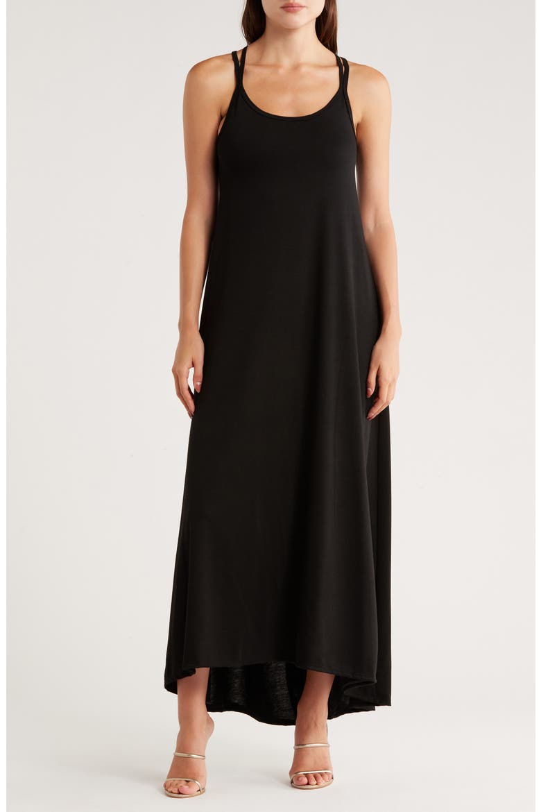 Strappy Maxi Dress, Main, color, BLACK