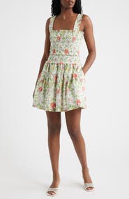 Hill House Home Azalea Smocked Bodice Cotton Mini Sundress