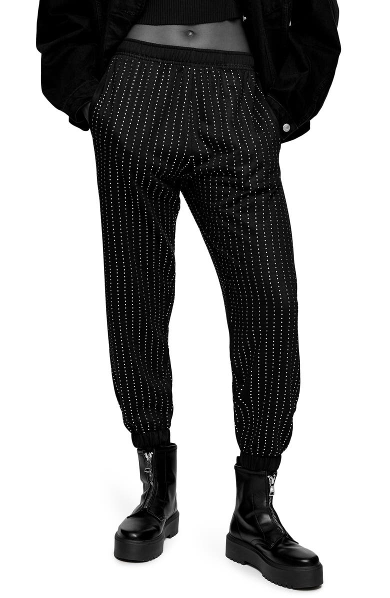 Topshop Diamante Joggers, Main, color,