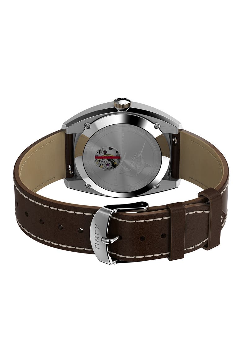 Marlin Automatic Leather Strap Watch, 39mm, Alternate, color, BROWN