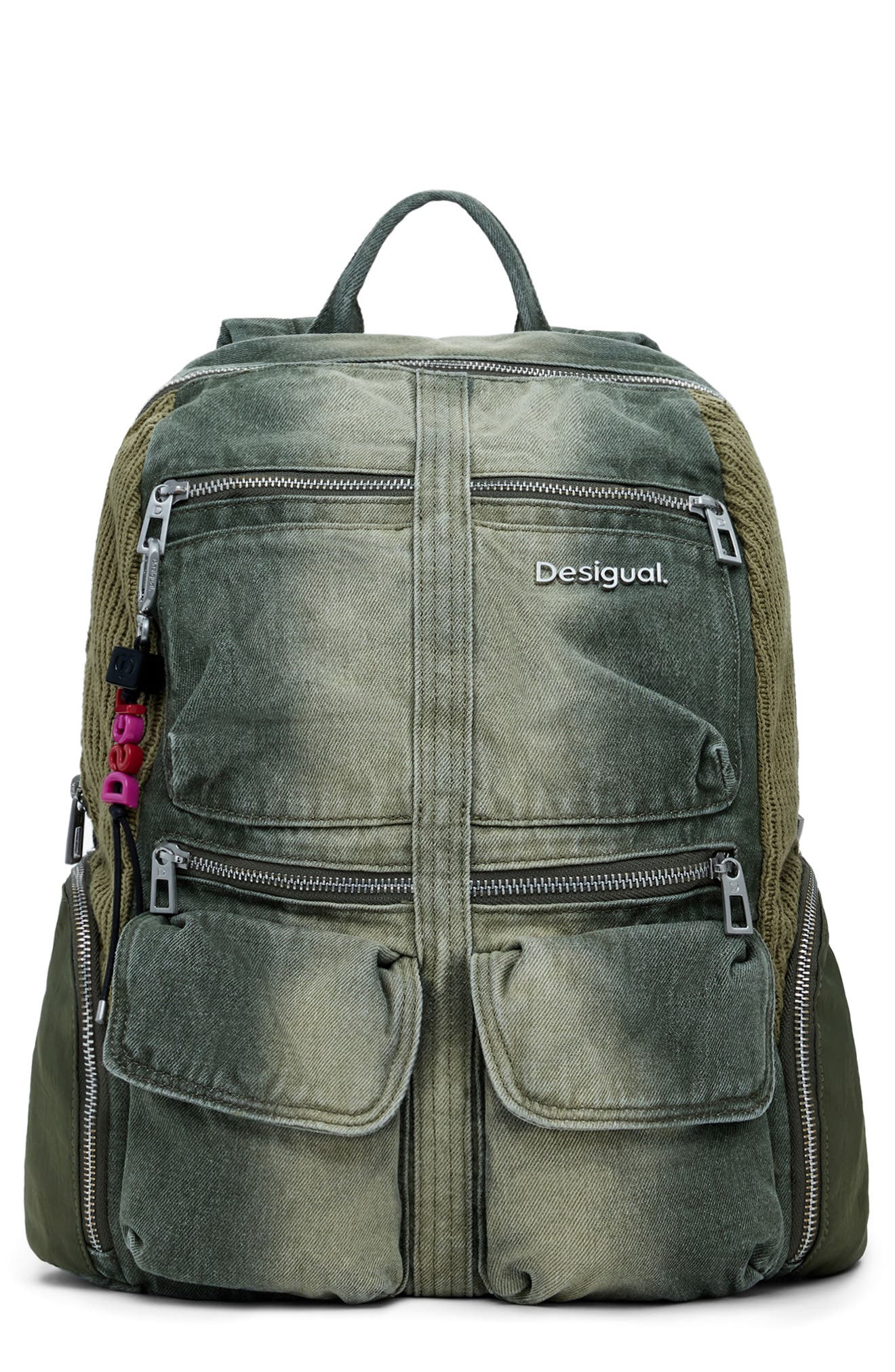 Desigual Large Denim Backpack, Main, color, 