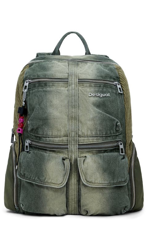 Large Denim Backpack