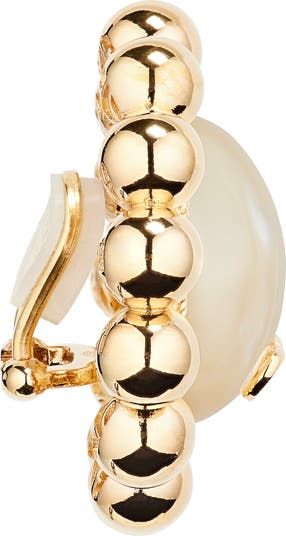 Valentino Garavani Pas Plus VLOGO Faux Pearl Clip-On