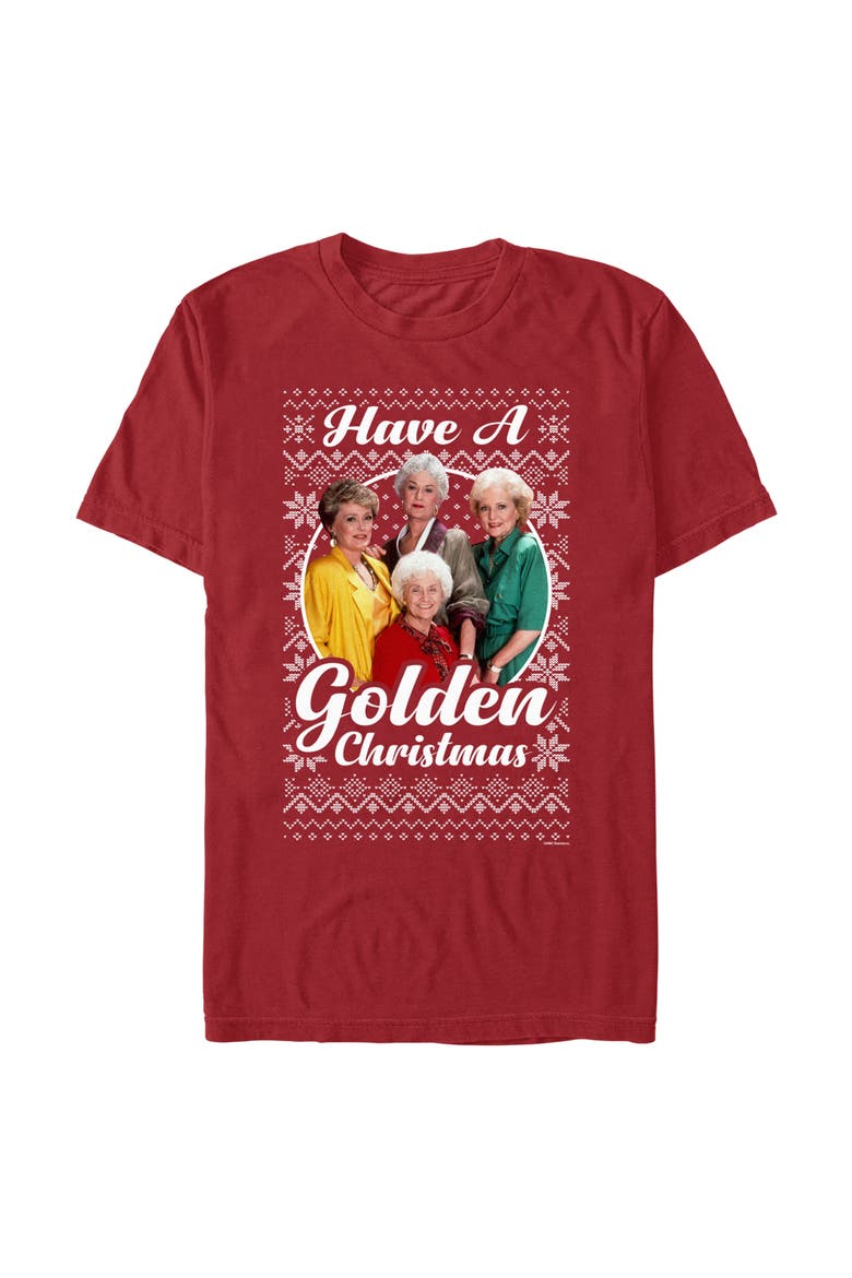 Men's Ugly Christmas Portrait Short Sleeve Graphic T-Shirt, Main, color, Cardinal