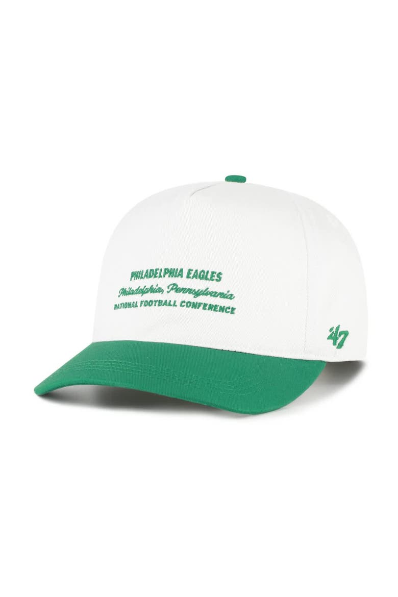 Men's '47  White Philadelphia Eagles Contemporary Two-Tone Hitch Adjustable Hat, Alternate, color, White