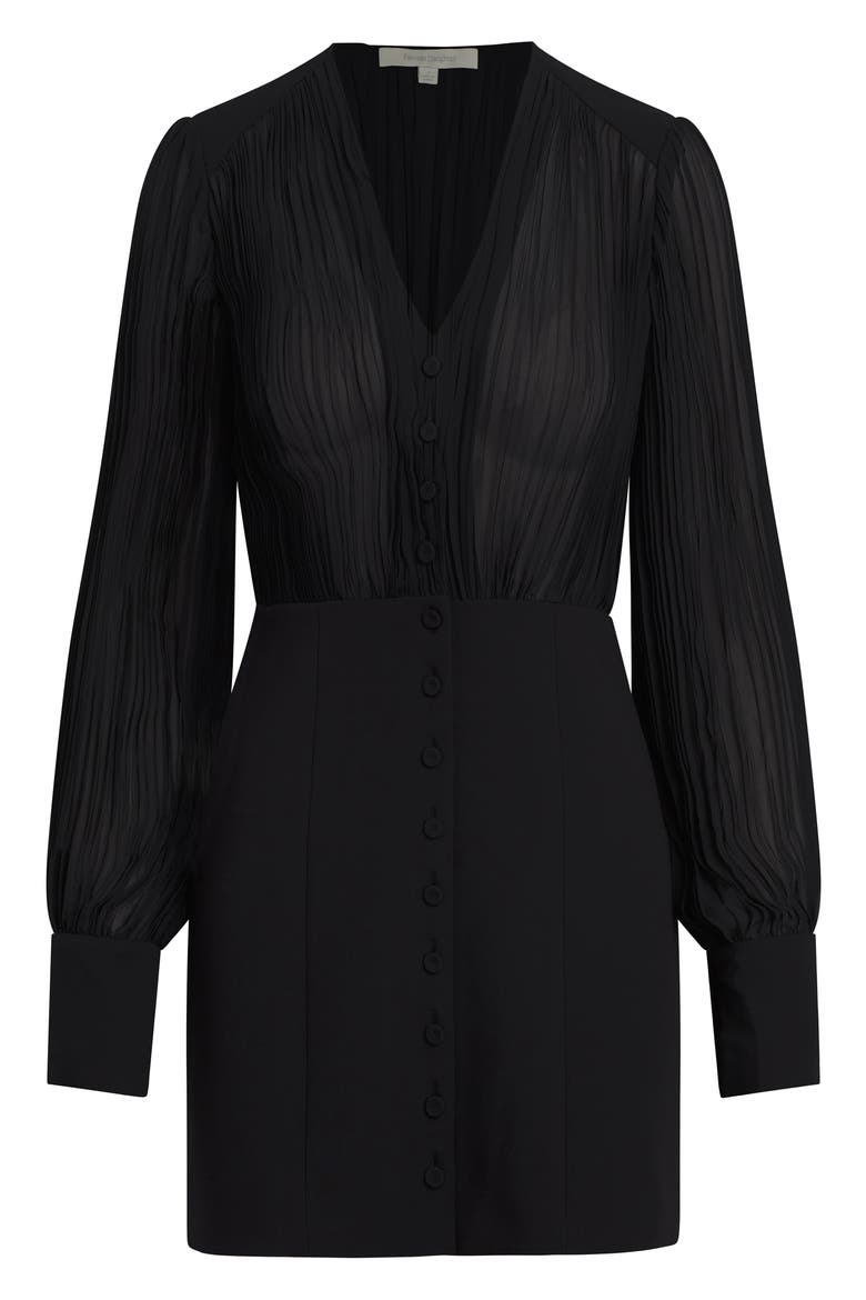 The Change Me Long Sleeve Mixed Media Minidress, Alternate, color, BLACK