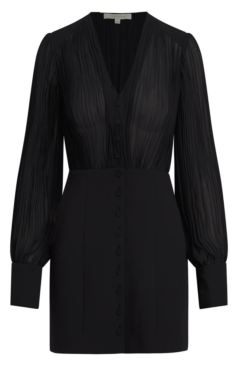 Favorite Daughter The Change Me Long Sleeve Mixed Media Minidress, Alternate, color, Black