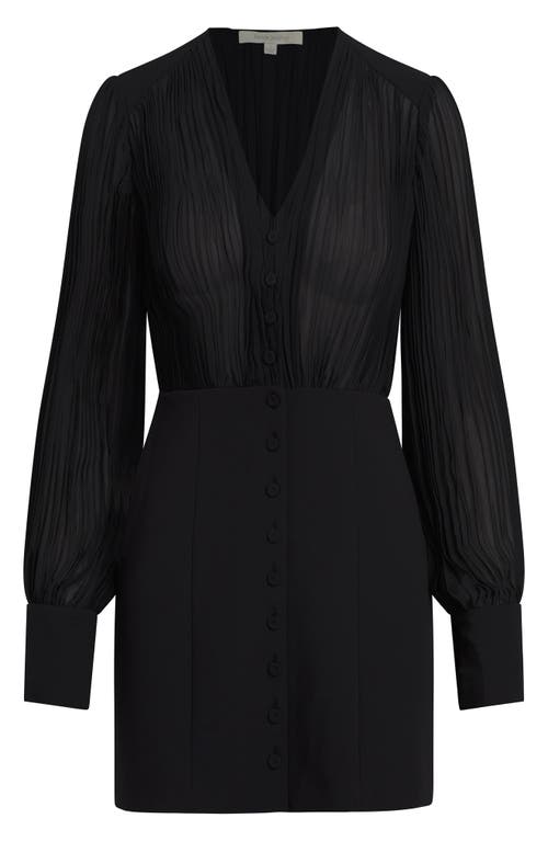 Favorite Daughter The Change Me Long Sleeve Mixed Media Minidress In Black