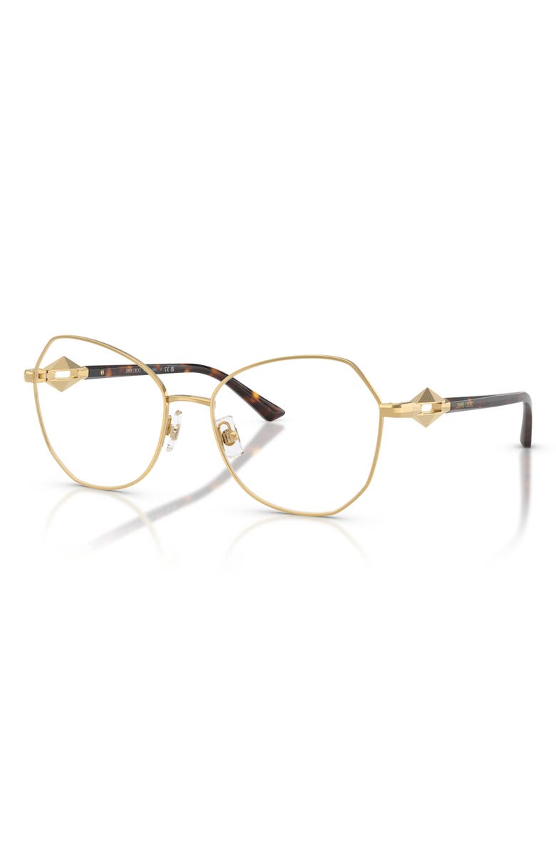 Jimmy Choo 53mm Round Optical Glasses, Alternate, color, Gold / Demo Lens