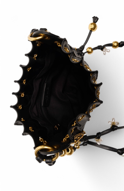 Walter Baker Wynn Knot Charm Bucket Bag In Black