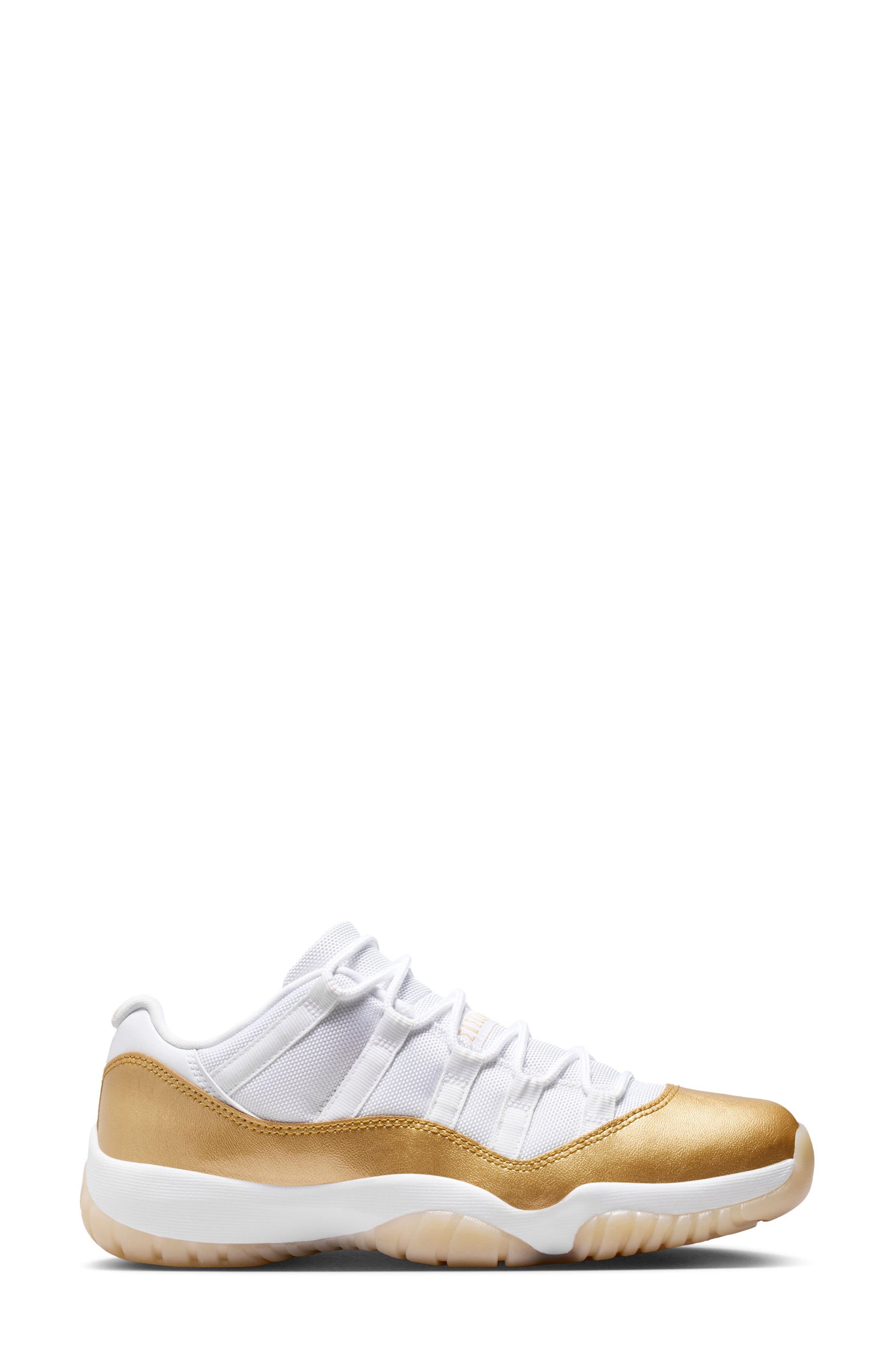 Jordan Air Jordan 11 Retro Low Basketball Sneaker, Alternate, color, White/ Gold