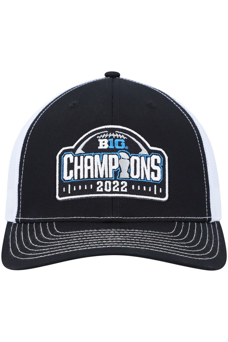 Men's Richardson Black/White Michigan Wolverines 2022 Big Ten Football Conference Champions Locker Room Adjustable Trucker Hat, Alternate, color, Black