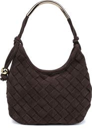 MODA LUXE Woven Leather Shoulder Bag