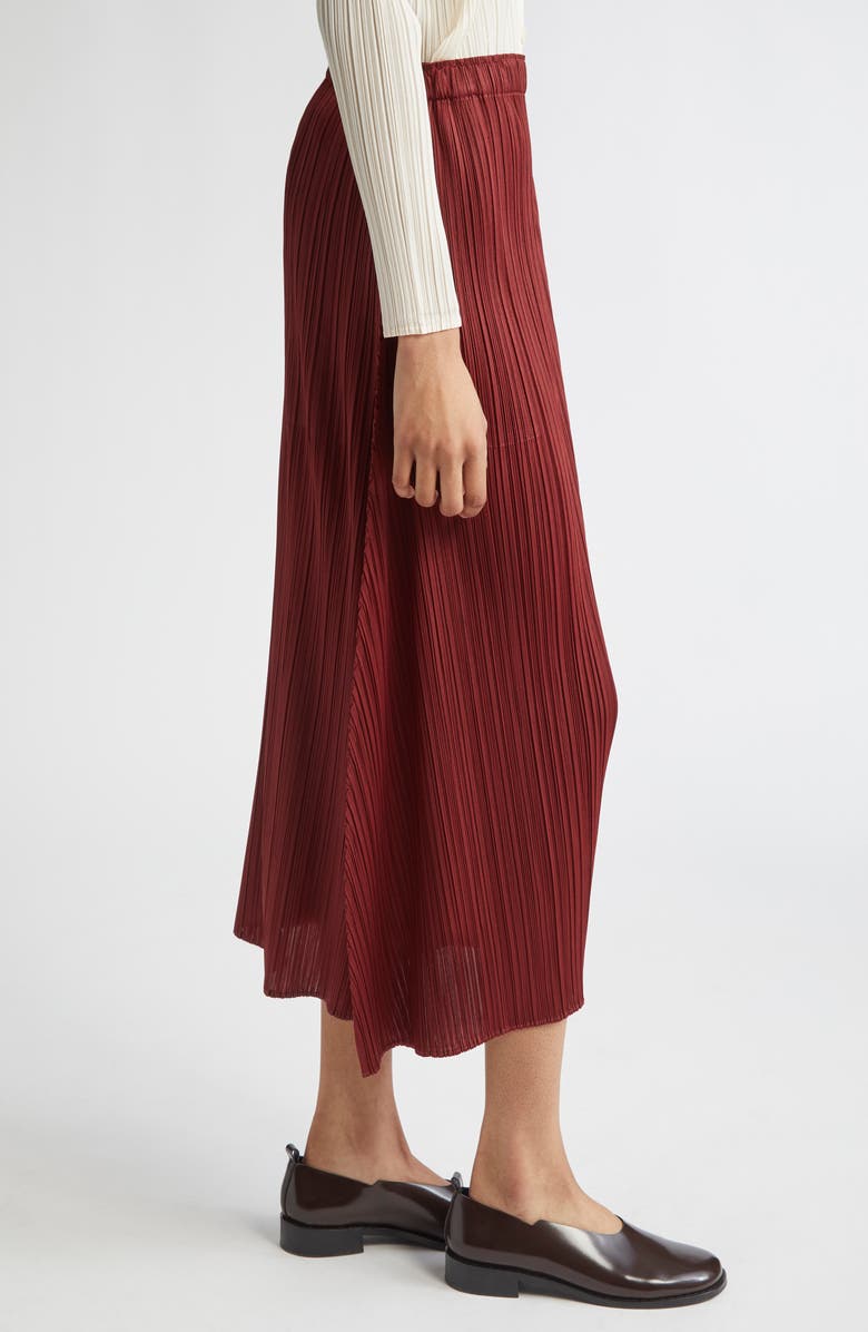 Pleats Please Issey Miyake Monthly Colors October Pleated Midi Skirt, Alternate, color, Brown Red