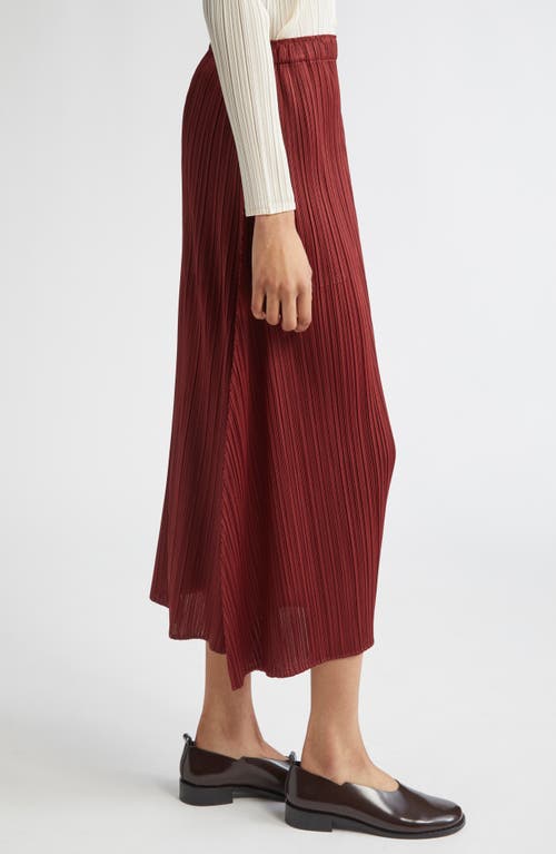 Issey Miyake Pleats Please  Monthly Colors October Pleated Midi Skirt In Red