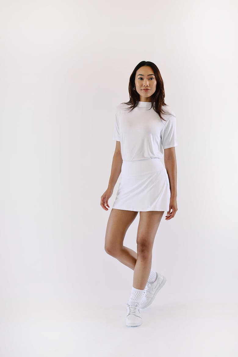 Mini Mock Neck Top, Main, color, White