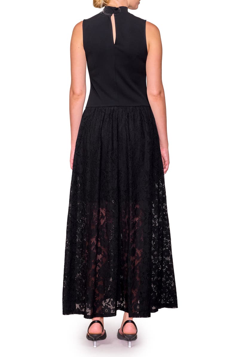 MELLODAY Lace Skirt Maxi Dress, Alternate, color, Black
