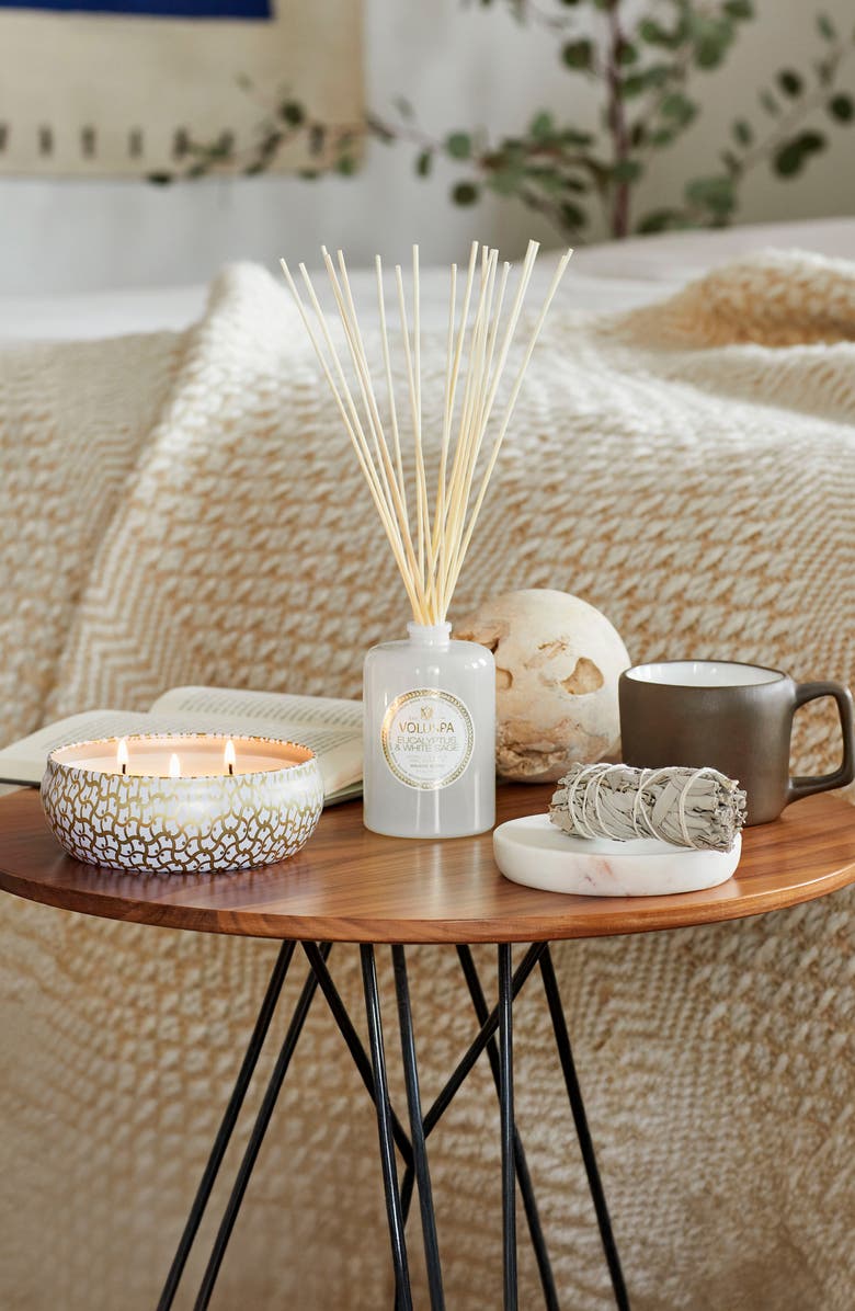 Voluspa Eucalyptus & White Sage 3-Wick Tin Candle, Alternate, color, Eucalyptus