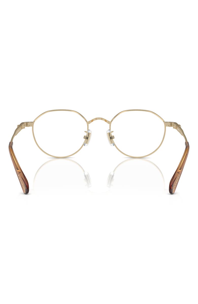 COACH 51mm Round Optical Glasses, Alternate, color, Shiny Light Gold / Demo Lens