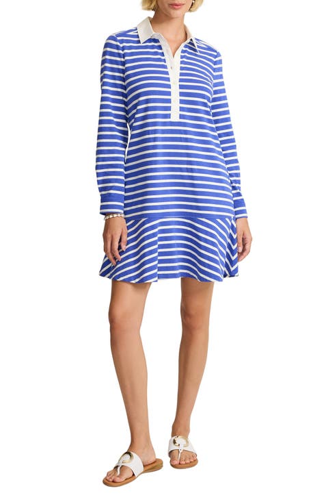 Seaside Splendor Striped Dropped Waist Shift Dress