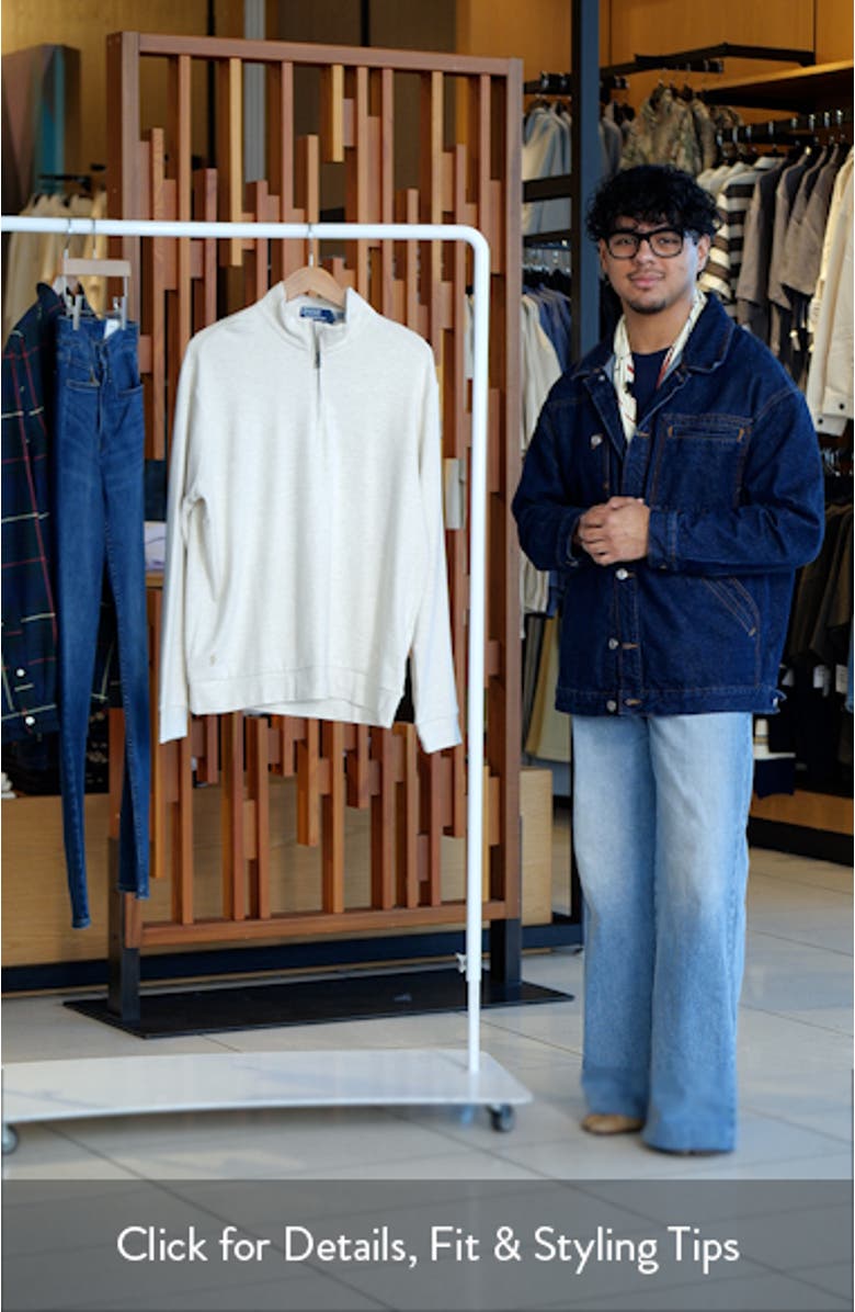 Textured Double Knit Quarter Zip Pullover, sales video thumbnail