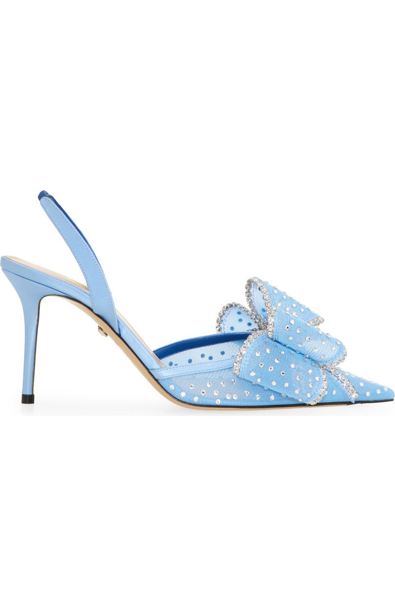 Mach & Mach Le Cadeau Bow Pointed Toe Slingback Pump, Alternate, color, Sky Blue