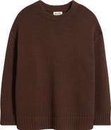 Open Edit Oversize Crewneck Cotton Sweater