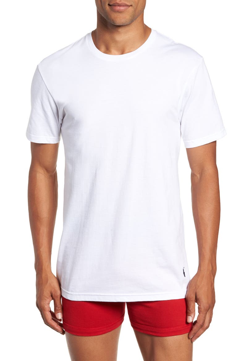5-Pack Crewneck Undershirts, Alternate, color, WHITE