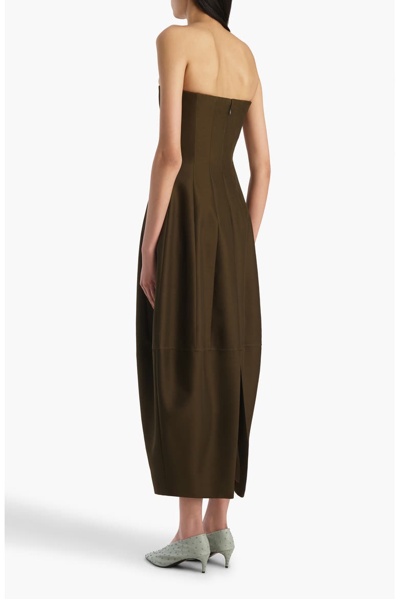 Stela Strapless Dress, Alternate, color, DARK OLIVE