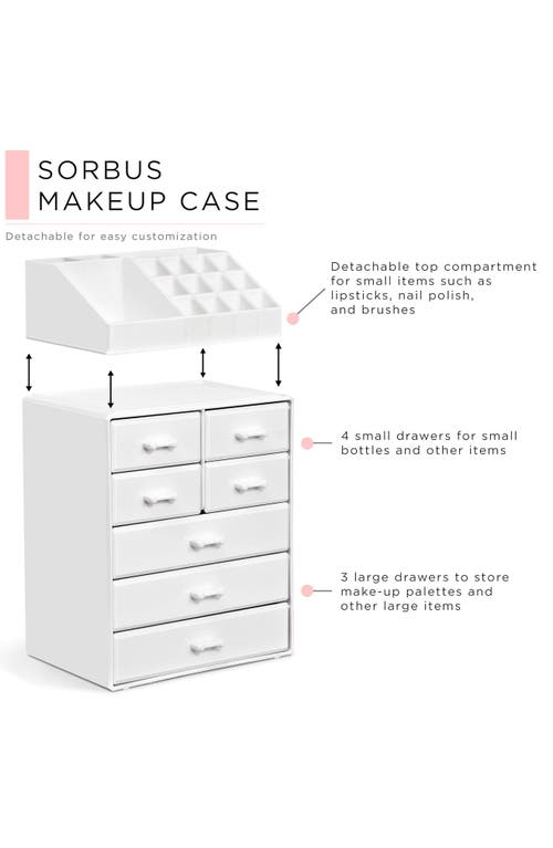 Sorbus 7-drawer Makeup Organizer Case In White