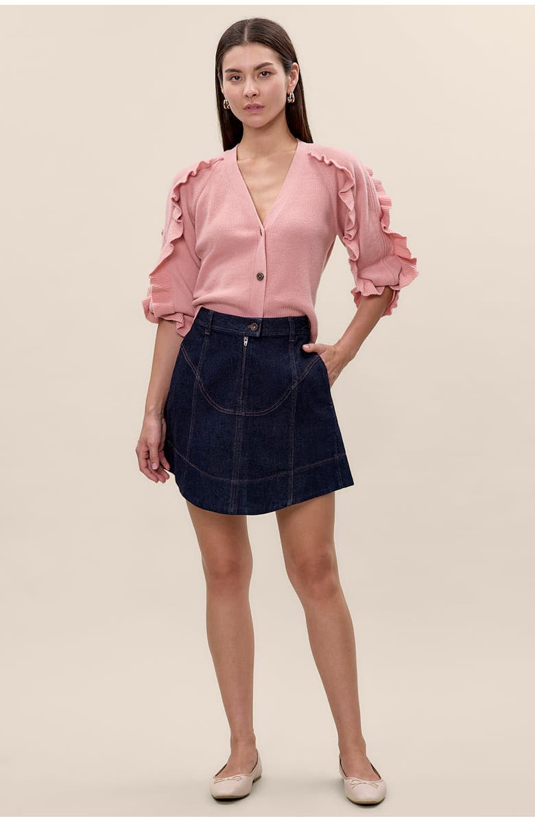 Rebecca Taylor Carmen Denim Skirt, Main, color, Carmen Indigo