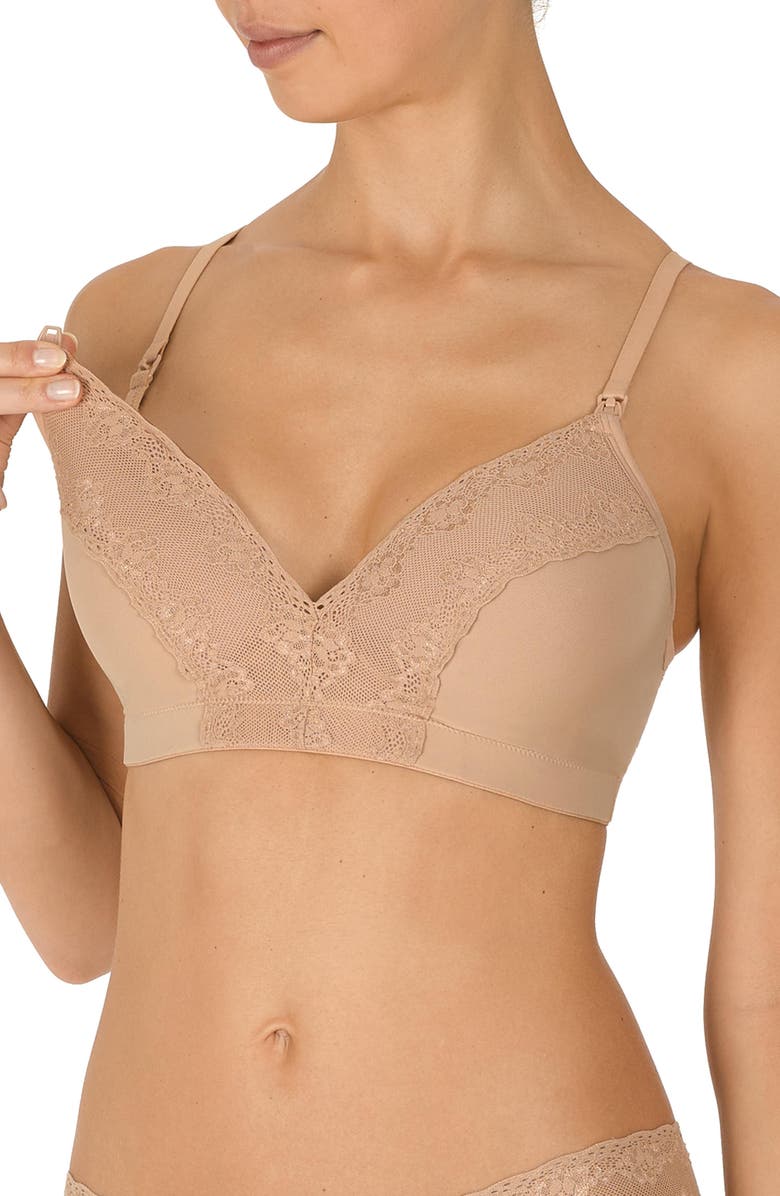 Natori Bliss Perfection Maternity Wireless T-Shirt Bra, Alternate, color, Cafe